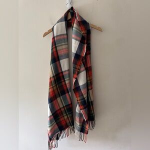 NWOT J. Crew Classic Plaid Fall‎ Scarf With Fringe